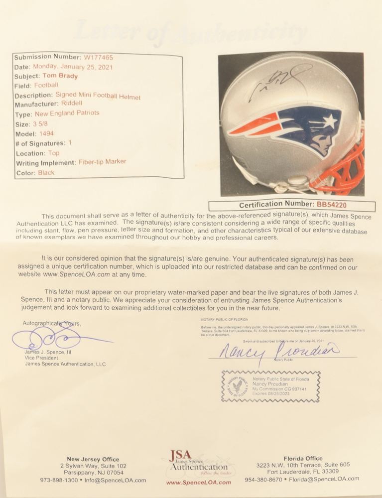 Tom Brady Signed Patriots Mini Helmet (Fanatics & GOAT) at PristineAuction.com Tom Brady Signed Patriots Mini Helmet (Fanatics & GOAT) at PristineAuction.com