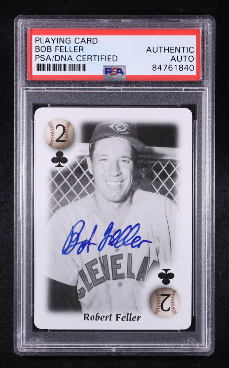 Bob Feller Signed 2000 All Century Team Playing Card 2 of Clubs (PSA) at PristineAuction.com Bob Feller Signed 2000 All Century Team Playing Card 2 of Clubs (PSA) at PristineAuction.com