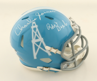 Robert Brazile & Charlie Joiner Signed Oilers Throwback Speed Mini Helmet (JSA) at PristineAuction.com