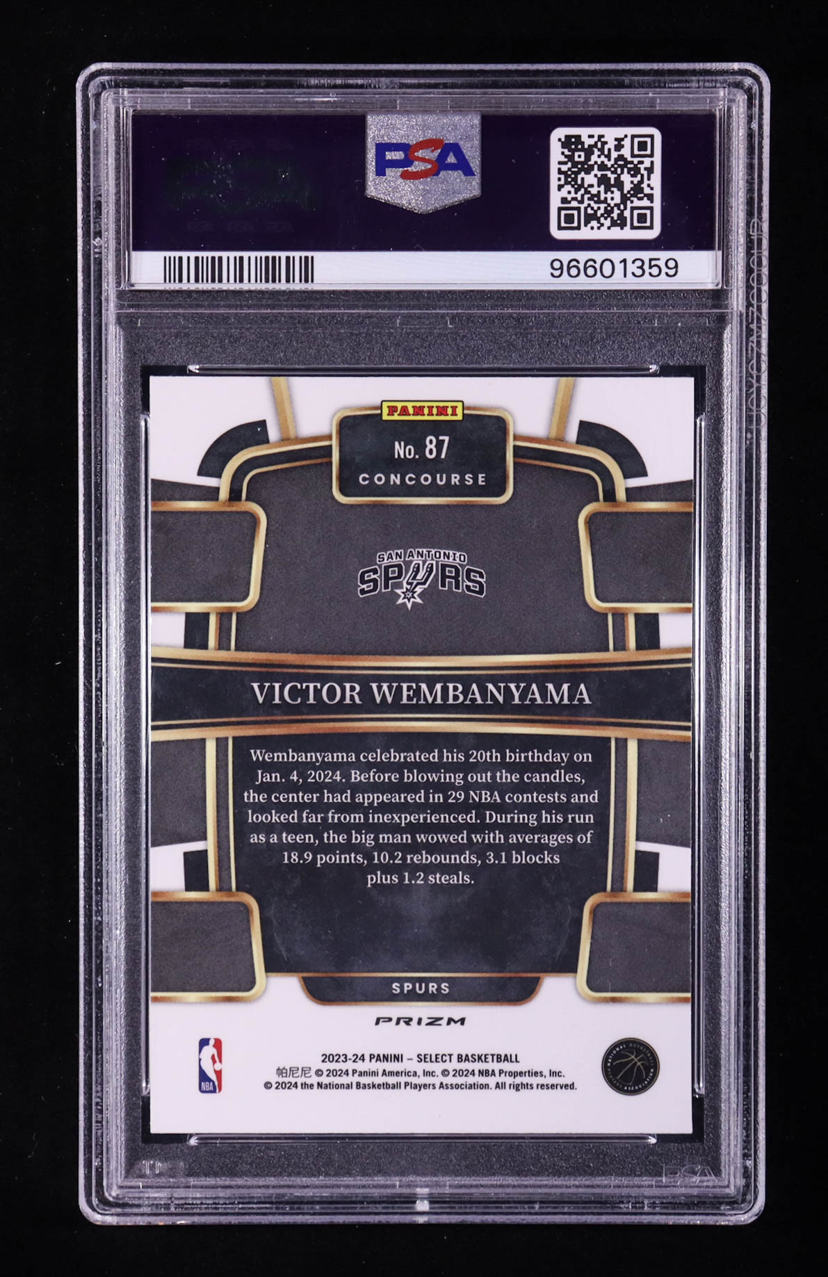 Victor Wembanyama 2023-24 Select Prizms Orange Flash #87 RC (PSA 10) at PristineAuction.com Victor Wembanyama 2023-24 Select Prizms Orange Flash #87 RC (PSA 10) at PristineAuction.com