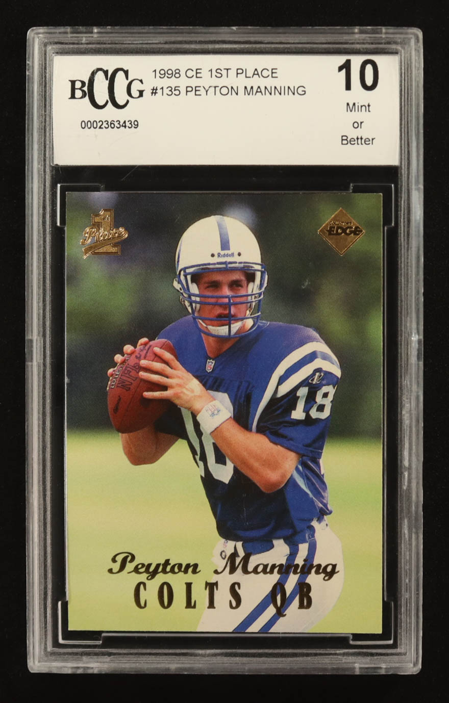 Peyton Manning 1998 Collector's Edge First Place #135 RC (BCCG 10) at PristineAuction.com Peyton Manning 1998 Collector's Edge First Place #135 RC (BCCG 10) at PristineAuction.com
