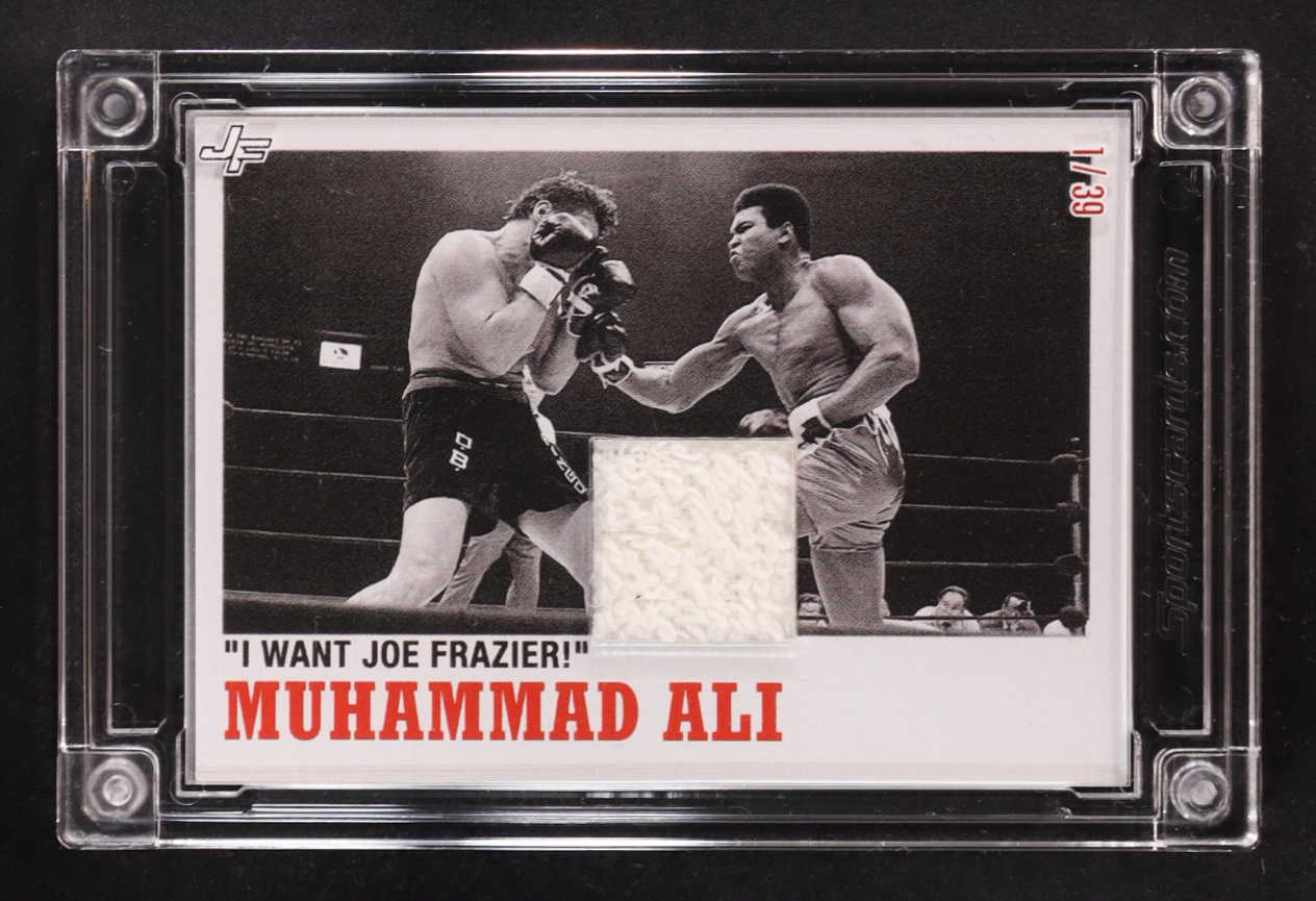 Muhammad Ali 2023-24 Jersey Fusion Athlete-Worn Relic #GOAT #01/39 at PristineAuction.com Muhammad Ali 2023-24 Jersey Fusion Athlete-Worn Relic #GOAT #01/39 at PristineAuction.com