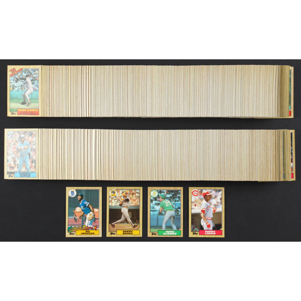 1987 Topps Baseball Complete Set of (792) Cards with Bo Jackson #170 RC, Barry Bonds #320 RC, Mark McGwire #366 RC, Barry Larkin #648 RC at PristineAuction.com