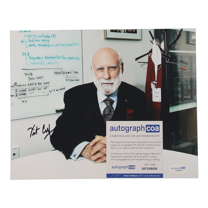 Vint Cerf Signed 8x10 Photo (ACOA) at PristineAuction.com Vint Cerf Signed 8x10 Photo (ACOA) at PristineAuction.com