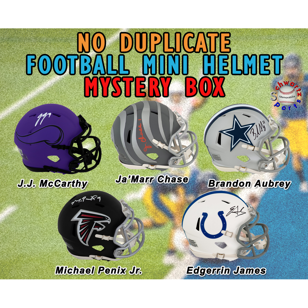 Football Mini Helmet (NO DUPLICATE) Signed Mystery Box - Series 21 (Limited to 80) - Schwartz Sports at PristineAuction.com