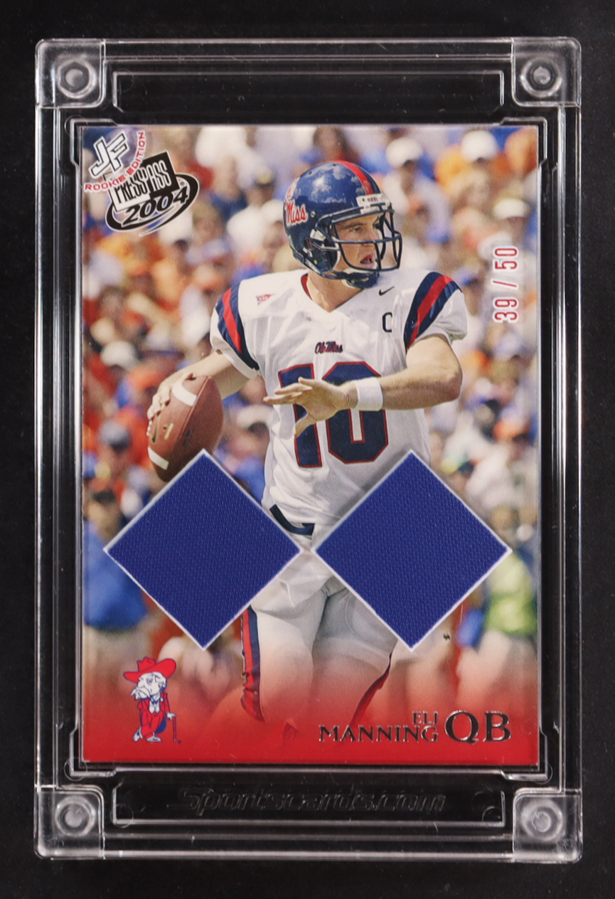 Eli Manning 2024-25 Jersey Fusion Dual Player-Worn Swatches #EM106 #39/50 at PristineAuction.com Eli Manning 2024-25 Jersey Fusion Dual Player-Worn Swatches #EM106 #39/50 at PristineAuction.com