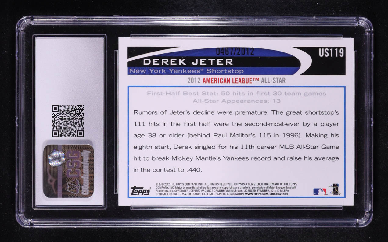 Derek Jeter 2012 Topps Update Gold #US-119 #0467/2012 (CGC 10) at PristineAuction.com Derek Jeter 2012 Topps Update Gold #US-119 #0467/2012 (CGC 10) at PristineAuction.com