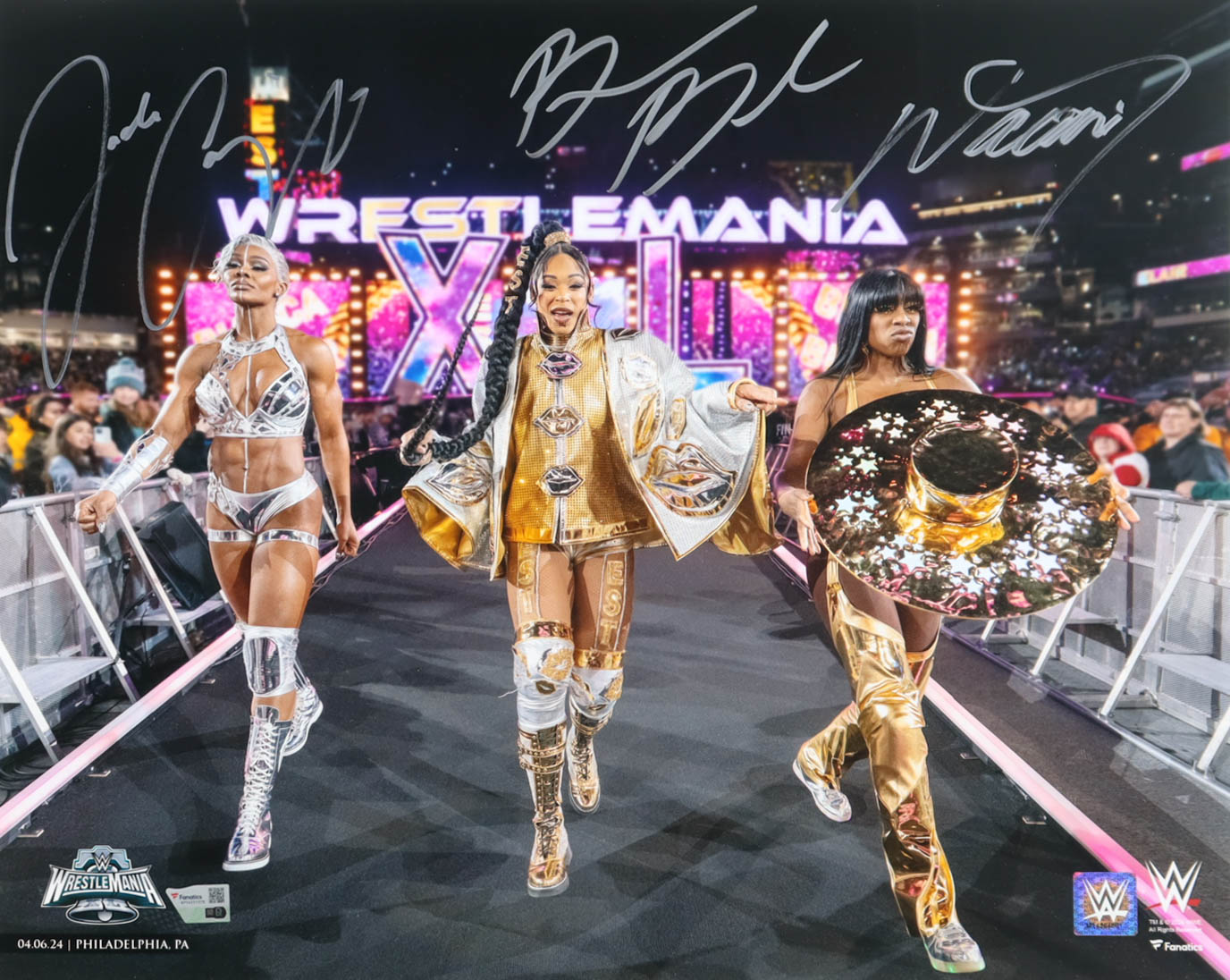 Bianca Belair, Jade Cargill & Naomi Signed "Wrestlemania XL" 16x20 Photo (Fanatics) at PristineAuction.com Bianca Belair, Jade Cargill & Naomi Signed "Wrestlemania XL" 16x20 Photo (Fanatics) at PristineAuction.com