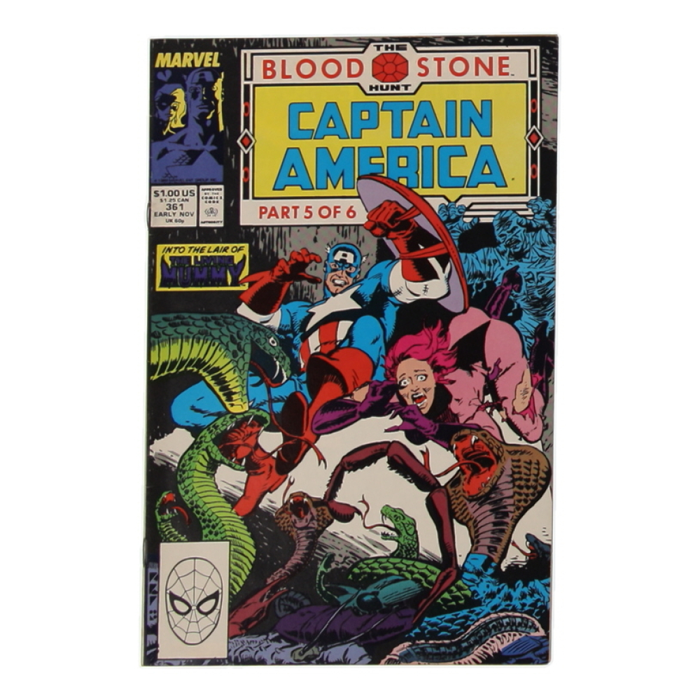 1989 "Captain America" Issue #361 Marvel Comic Book at PristineAuction.com