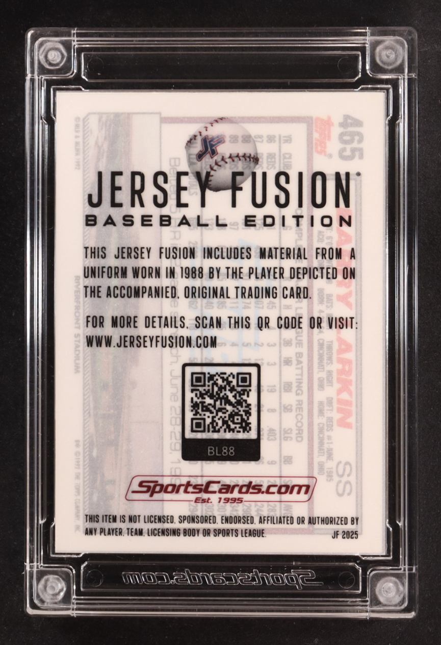 Barry Larkin 2025 Jersey Fusion Game-Used Swatch #BL88 at PristineAuction.com Barry Larkin 2025 Jersey Fusion Game-Used Swatch #BL88 at PristineAuction.com