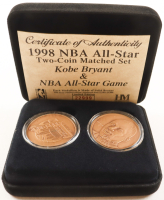 Kobe Bryant & 1998 NBA All-Star LE The Highland Mint Lakers Matched Number Solid Bronze (3) Coin Set at PristineAuction.com