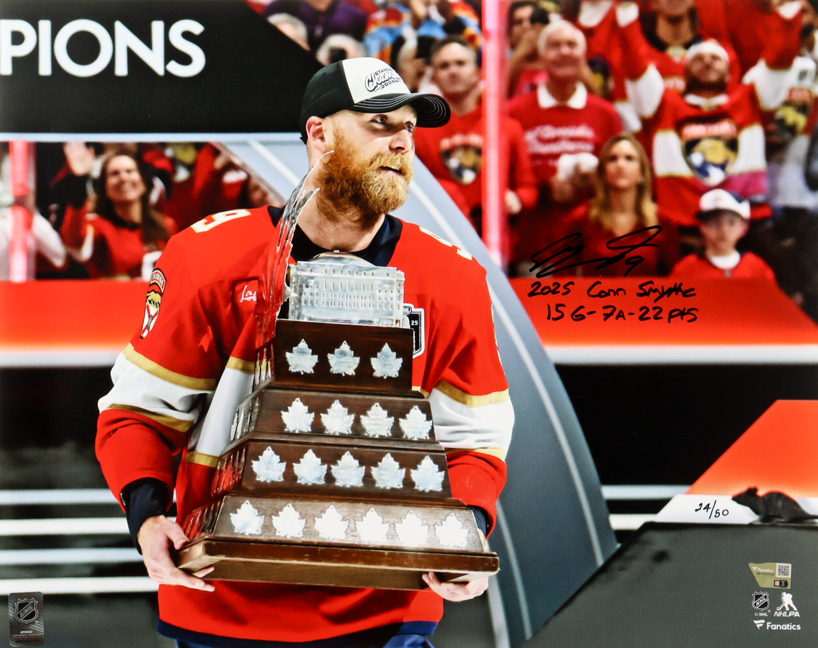 Sam Bennett Signed Panthers LE 16x20 Photo Inscribed "2025 Conn Smythe" & "15 G - 7 A - 22 Pts" (Fanatics) at PristineAuction.com Sam Bennett Signed Panthers LE 16x20 Photo Inscribed "2025 Conn Smythe" & "15 G - 7 A - 22 Pts" (Fanatics) at PristineAuction.com