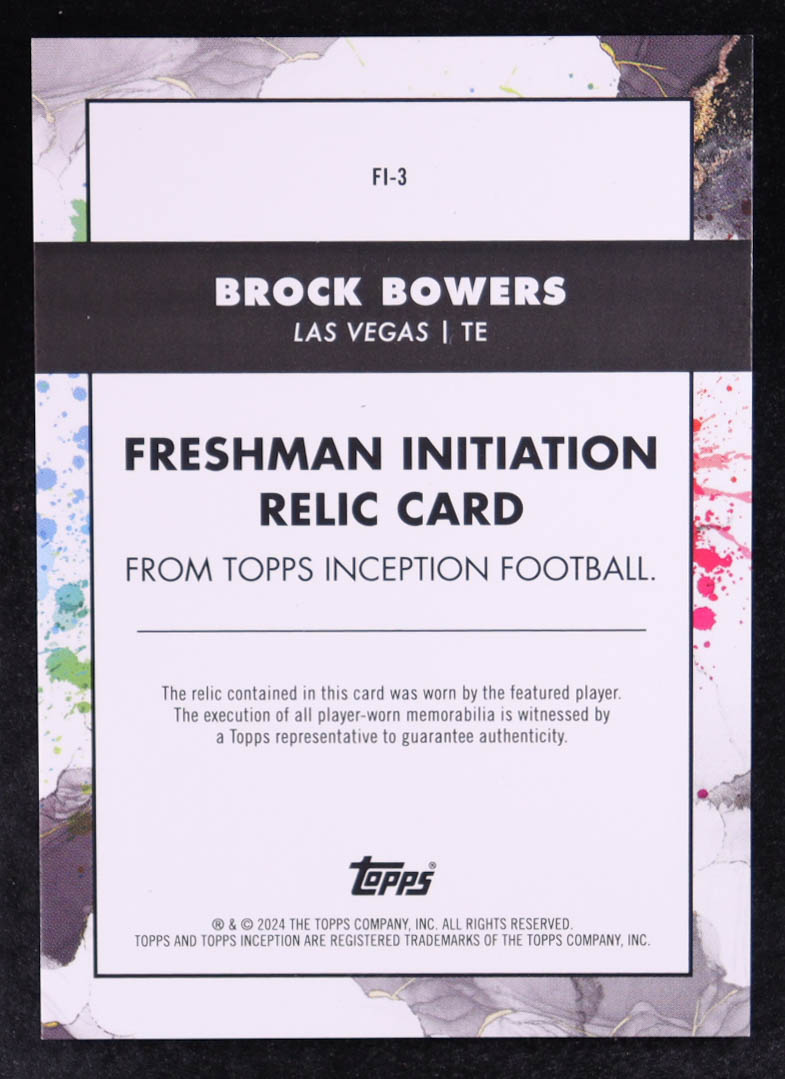 Brock Bowers 2024 Topps Inception Freshman Initiation Jerseys Purple #FI3 #007/125 RC at PristineAuction.com Brock Bowers 2024 Topps Inception Freshman Initiation Jerseys Purple #FI3 #007/125 RC at PristineAuction.com