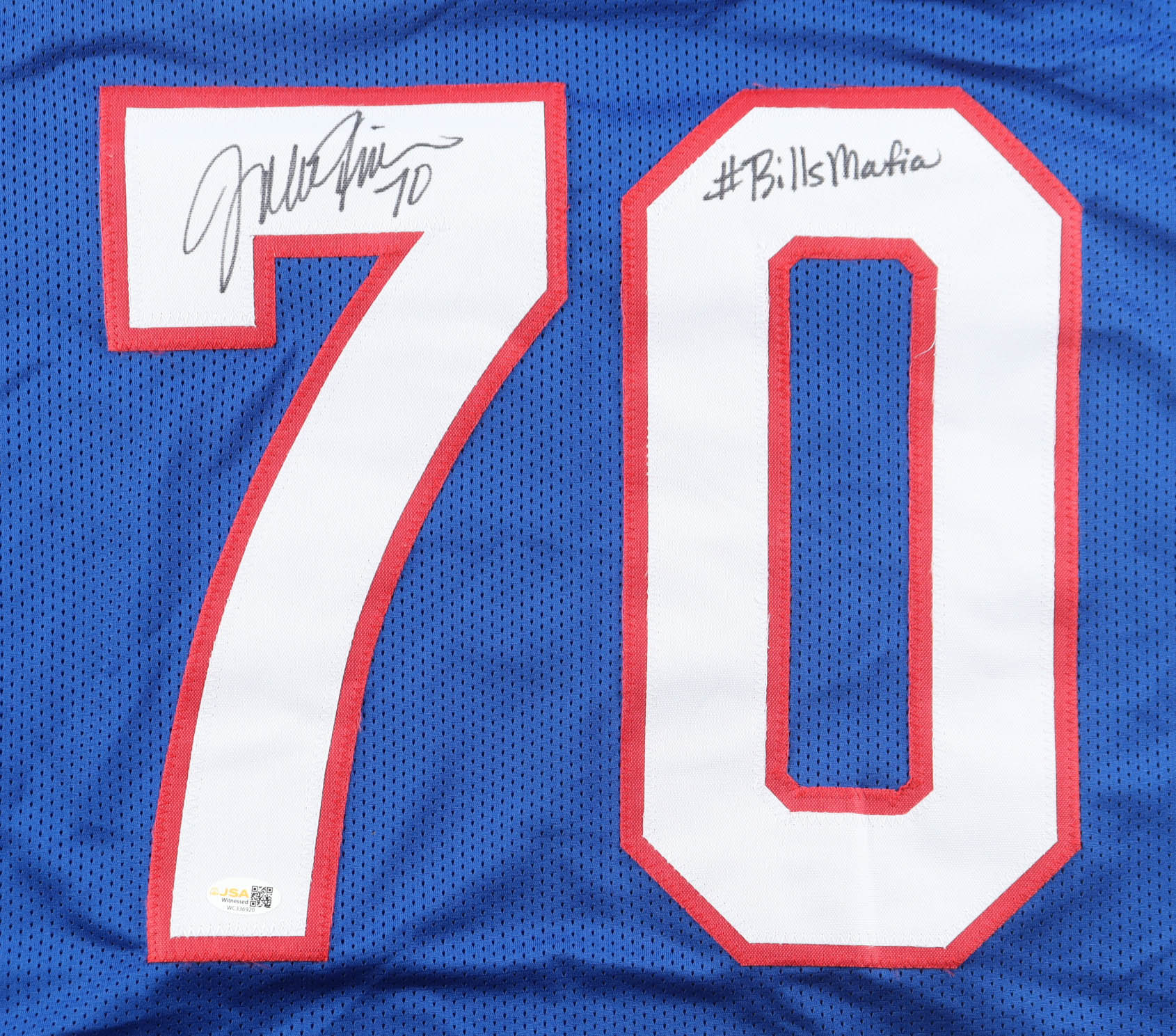 John Fina Signed Jersey Inscribed "#BillsMafia" (JSA) at PristineAuction.com John Fina Signed Jersey Inscribed "#BillsMafia" (JSA) at PristineAuction.com