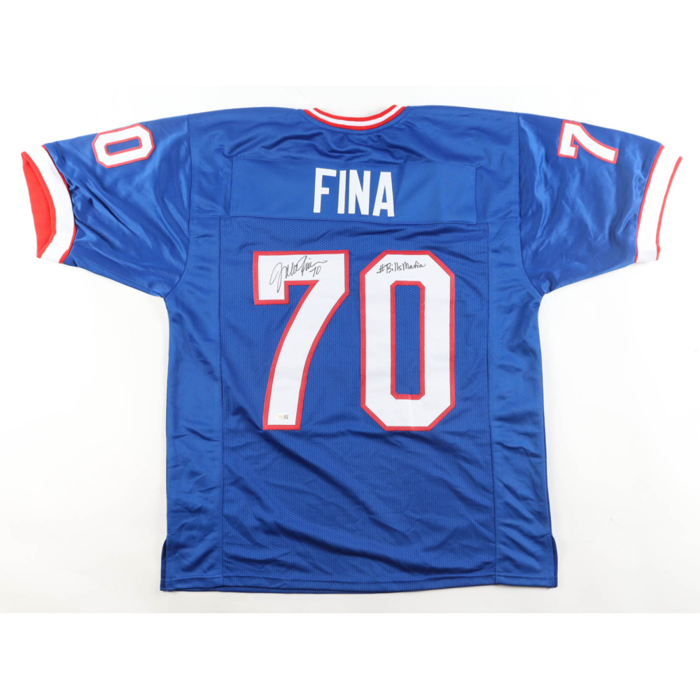 John Fina Signed Jersey Inscribed "#BillsMafia" (JSA) at PristineAuction.com