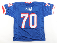 John Fina Signed Jersey Inscribed "#BillsMafia" (JSA) at PristineAuction.com