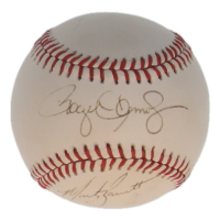 Roger Clemens & Marty Barrett Signed OAL Baseball (Beckett) at PristineAuction.com