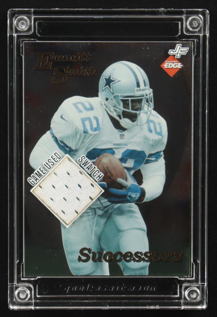 Emmitt Smith 2025 Jersey Fusion Football Edition Collector's Edge Successors Game Used Swatch #ES200 at PristineAuction.com Emmitt Smith 2025 Jersey Fusion Football Edition Collector's Edge Successors Game Used Swatch #ES200 at PristineAuction.com
