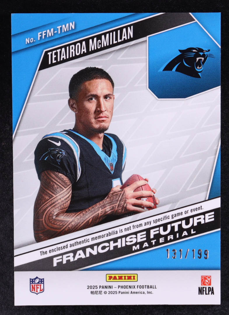 Tetairoa McMillan 2025 Panini Phoenix Franchise Future Material Blue #3 #131/199 RC at PristineAuction.com Tetairoa McMillan 2025 Panini Phoenix Franchise Future Material Blue #3 #131/199 RC at PristineAuction.com
