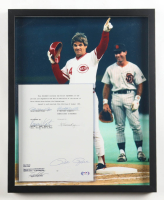 Pete Rose Signed "Banned from Baseball" Custom Framed Document Display (PSA) at PristineAuction.com