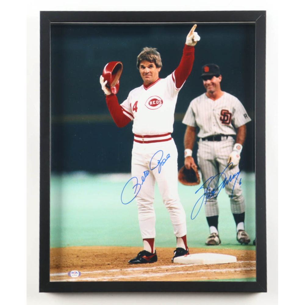 Pete Rose & Steve Garvey Signed Custom Framed Photo (PSA) at PristineAuction.com