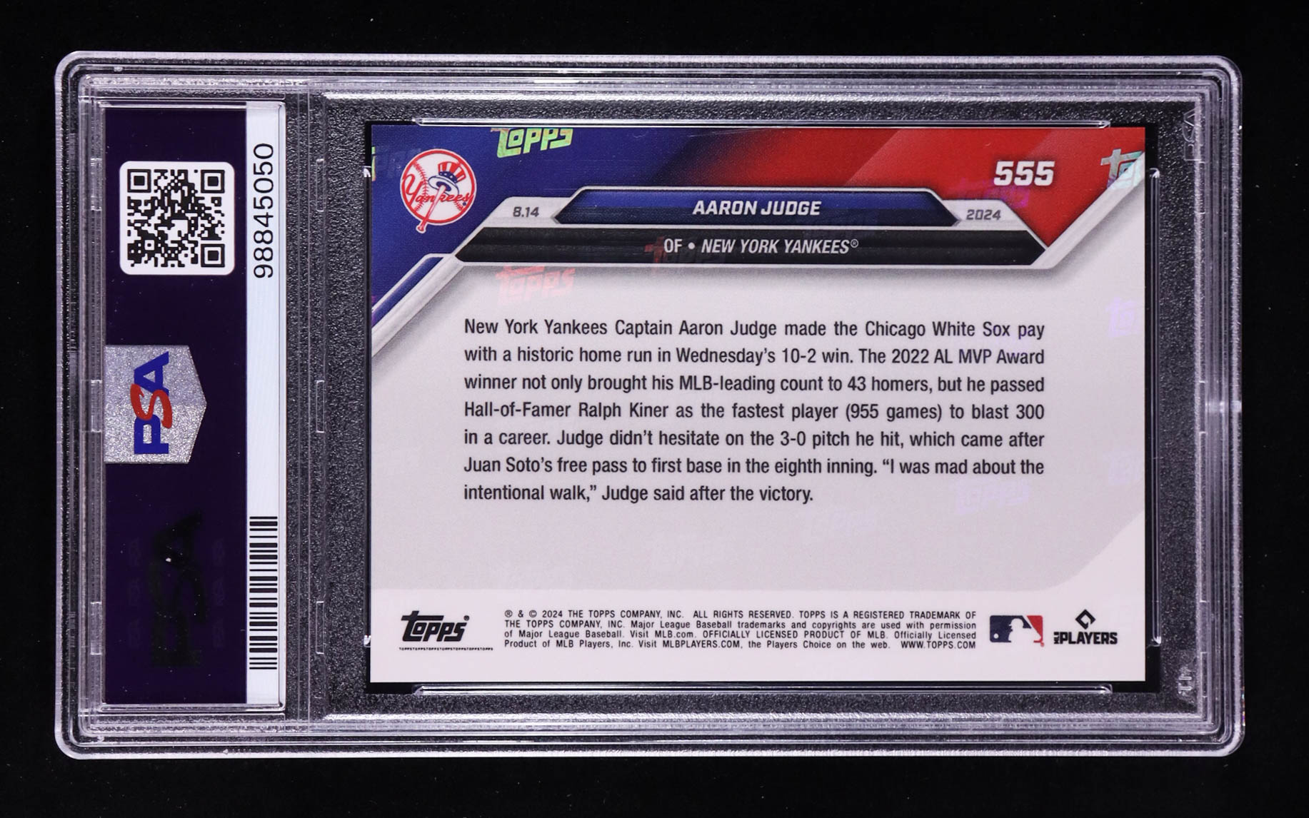 Aaron Judge 2024 Topps Now #555 (PSA 10) at PristineAuction.com Aaron Judge 2024 Topps Now #555 (PSA 10) at PristineAuction.com