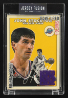 John Stockton 2021 Jersey Fusion All Sport Edition Fleer Tradition Game Used Swatch #JF-JSDT at PristineAuction.com