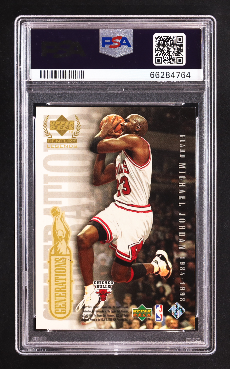 Kobe Bryant / Michael Jordan 1999 Upper Deck Century Legends Generations #G2 (PSA 8) at PristineAuction.com Kobe Bryant / Michael Jordan 1999 Upper Deck Century Legends Generations #G2 (PSA 8) at PristineAuction.com