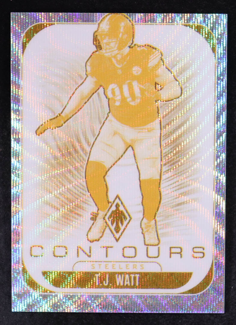 T.J. Watt 2025 Panini Phoenix Contours Silver Hyper #27 #287/299 at PristineAuction.com T.J. Watt 2025 Panini Phoenix Contours Silver Hyper #27 #287/299 at PristineAuction.com