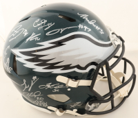 Eagles Super Bowl LIX Full-Size Authentic On-Field Speed Helmet Signed By (29) With Jalen Hurts, Devonta Smith, Dallas Goedert, Cooper DeJean (Fanatics & PSA) at PristineAuction.com