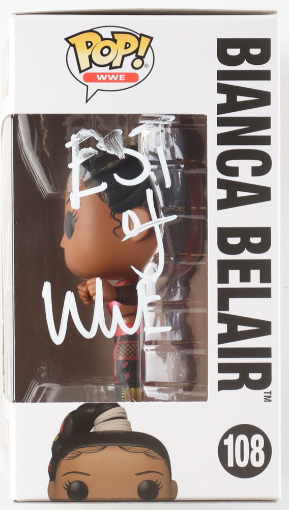 Bianca Belair Signed WWE #108 Funko Pop! Vinyl Figure Inscribed "EST of WWE" (Fanatics) at PristineAuction.com Bianca Belair Signed WWE #108 Funko Pop! Vinyl Figure Inscribed "EST of WWE" (Fanatics) at PristineAuction.com