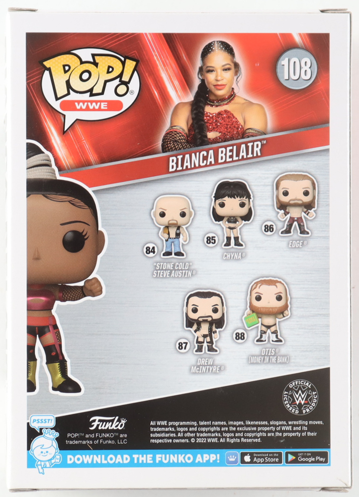 Bianca Belair Signed WWE #108 Funko Pop! Vinyl Figure Inscribed "EST of WWE" (Fanatics) at PristineAuction.com Bianca Belair Signed WWE #108 Funko Pop! Vinyl Figure Inscribed "EST of WWE" (Fanatics) at PristineAuction.com