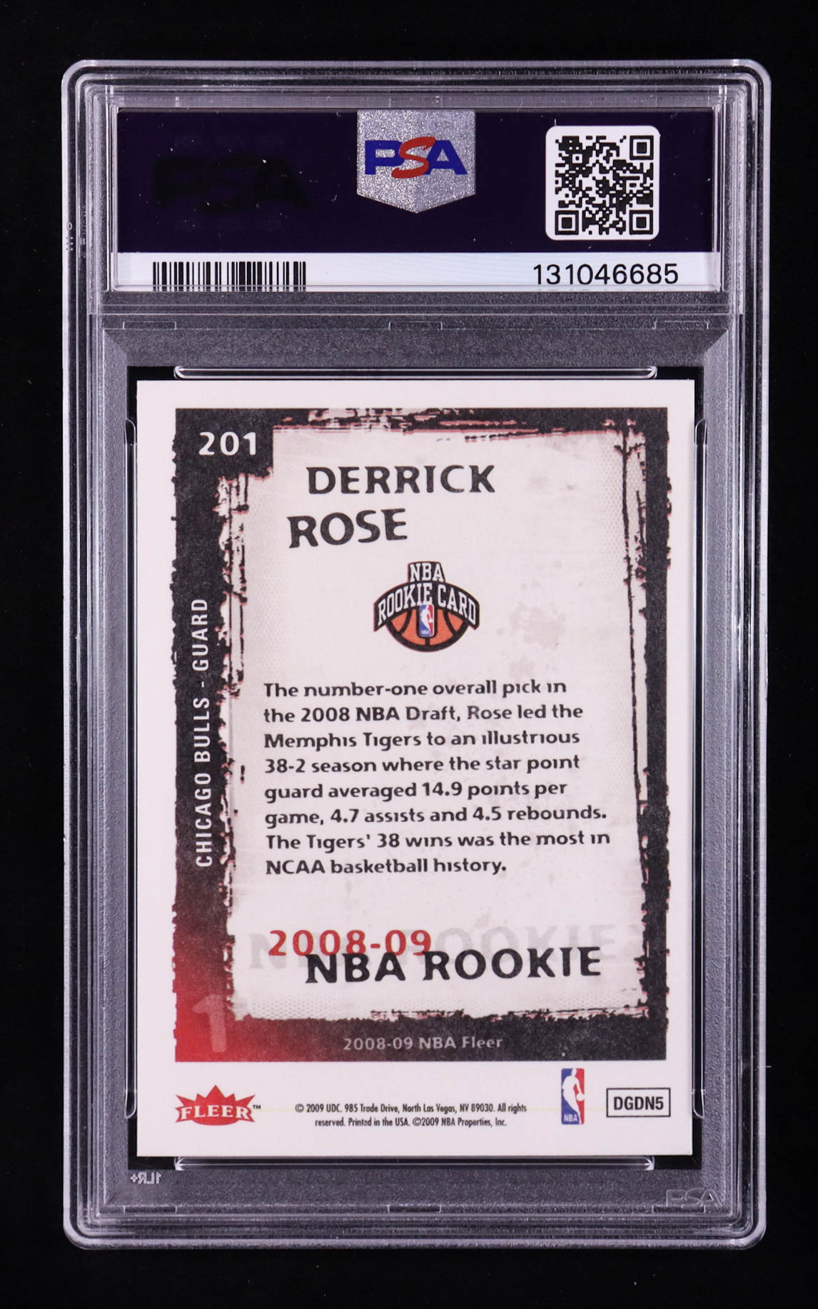Derrick Rose 2008-09 Fleer #201 RC (PSA 9) at PristineAuction.com Derrick Rose 2008-09 Fleer #201 RC (PSA 9) at PristineAuction.com