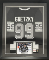 Wayne Gretzky Signed Kings Custom Framed Mitchell & Ness Authentic Jersey (PSA) at PristineAuction.com