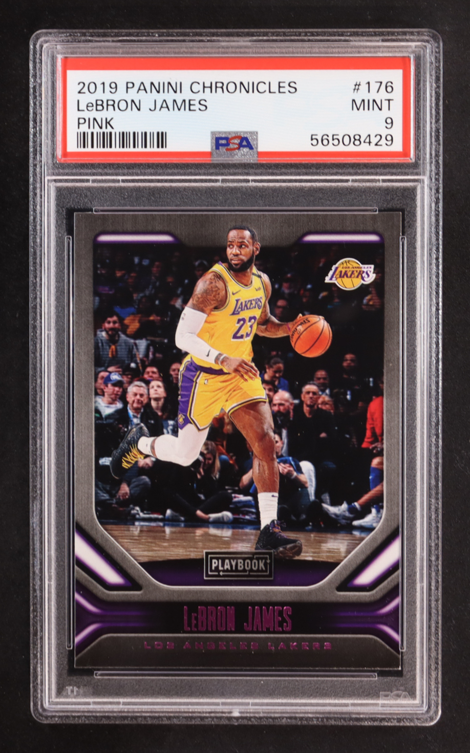 LeBron James 2019-20 Panini Chronicles Pink #176 Playbook (PSA 9) at PristineAuction.com LeBron James 2019-20 Panini Chronicles Pink #176 Playbook (PSA 9) at PristineAuction.com