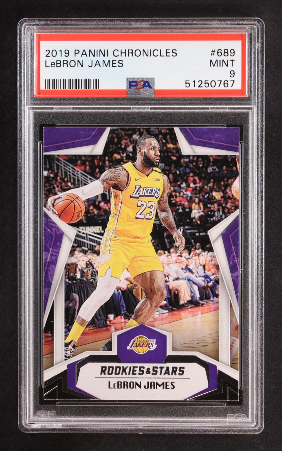 LeBron James 2019-20 Panini Chronicles #689 Rookies and Stars (PSA 9) at PristineAuction.com LeBron James 2019-20 Panini Chronicles #689 Rookies and Stars (PSA 9) at PristineAuction.com