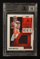 Baker Mayfield Signed 2018 Panini Contenders Rookie Ticket Swatches #RTS-1 RC (BGS | Autograph Graded BGS 10) at PristineAuction.com
