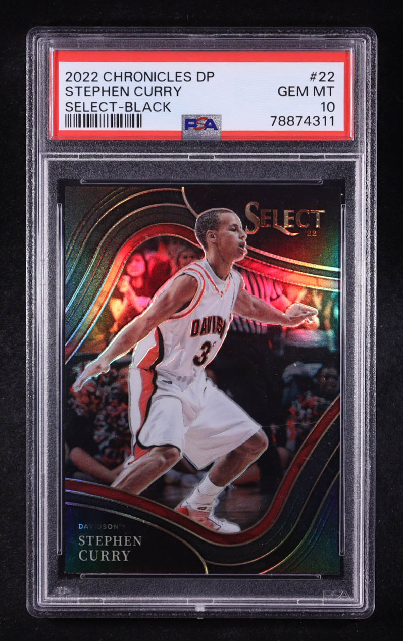 Stephen Curry 2022-23 Panini Chronicles Draft Picks Select Black #22 (PSA 10) at PristineAuction.com Stephen Curry 2022-23 Panini Chronicles Draft Picks Select Black #22 (PSA 10) at PristineAuction.com