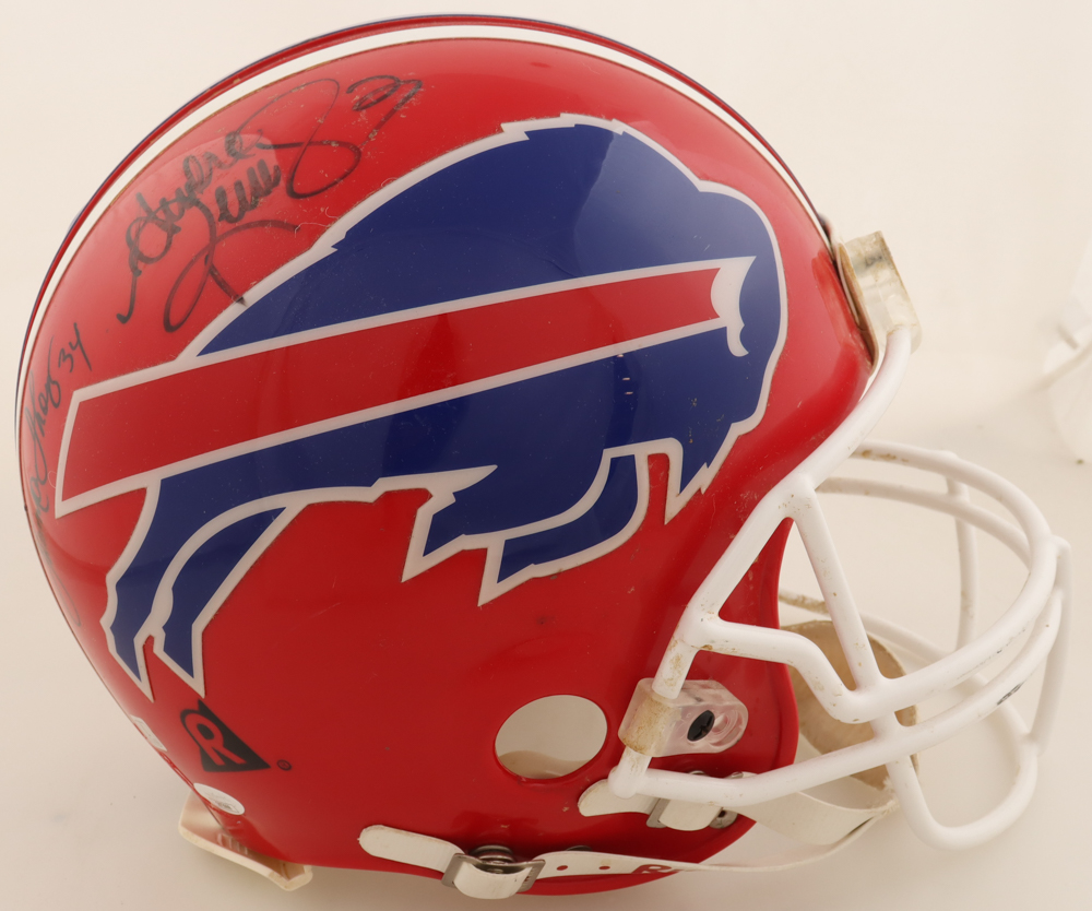 Bills Full-Size Authentic On-Field Throwback Helmet Signed By (4) with Jim Kelly, Andre Reed, Thurman Thomas, Bruce Smith (JSA) at PristineAuction.com Bills Full-Size Authentic On-Field Throwback Helmet Signed By (4) with Jim Kelly, Andre Reed, Thurman Thomas, Bruce Smith (JSA) at PristineAuction.com