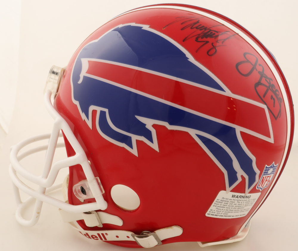 Bills Full-Size Authentic On-Field Throwback Helmet Signed By (4) with Jim Kelly, Andre Reed, Thurman Thomas, Bruce Smith (JSA) at PristineAuction.com Bills Full-Size Authentic On-Field Throwback Helmet Signed By (4) with Jim Kelly, Andre Reed, Thurman Thomas, Bruce Smith (JSA) at PristineAuction.com