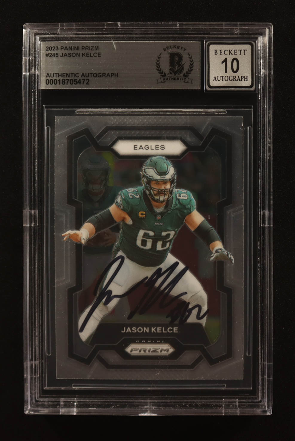 Jason Kelce Signed 2023 Panini Prizm #245 (BGS | Autograph Graded BGS 10) at PristineAuction.com Jason Kelce Signed 2023 Panini Prizm #245 (BGS | Autograph Graded BGS 10) at PristineAuction.com