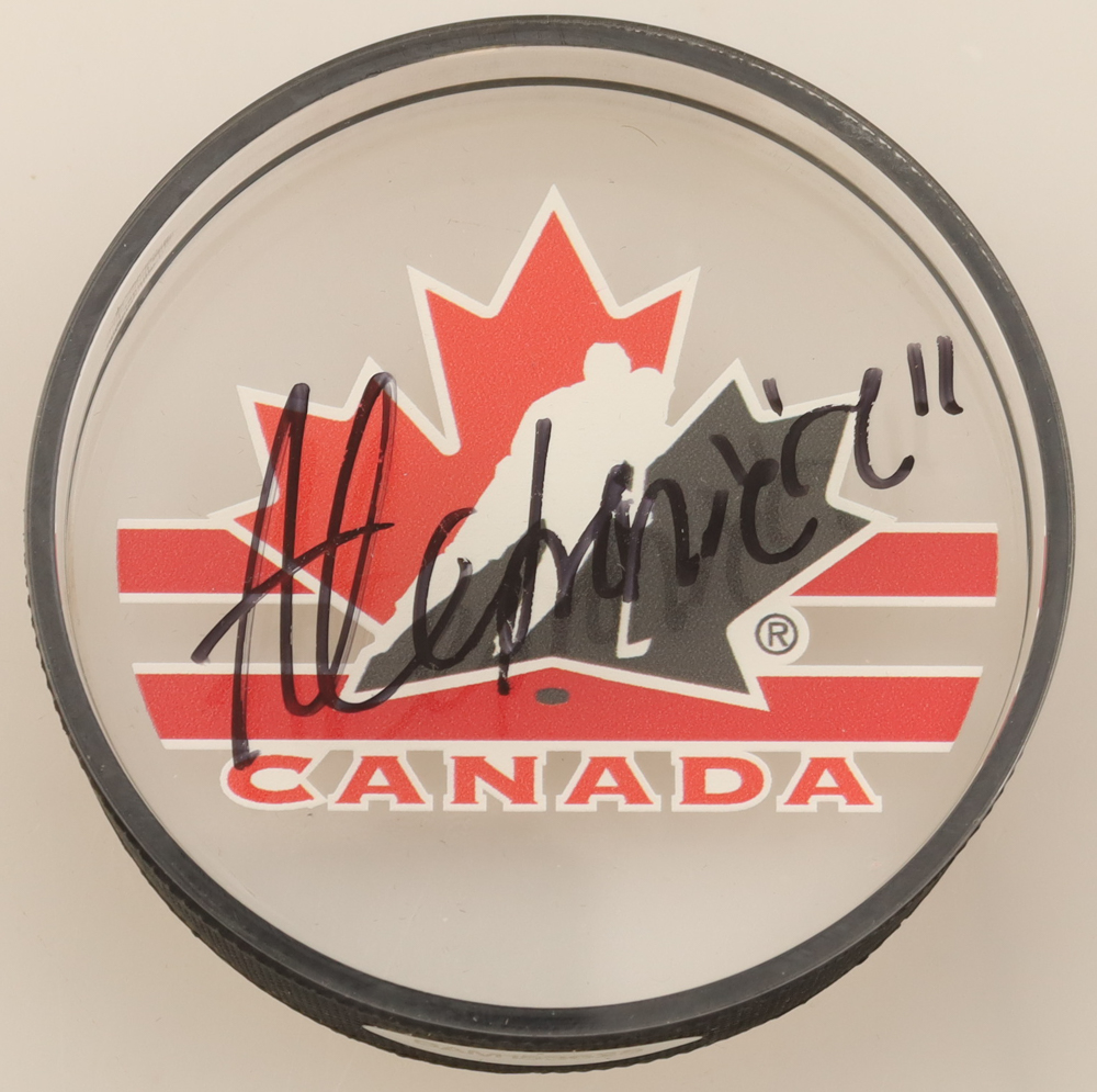 Alexis Lafreniere Signed Team Canada Logo Hockey Puck (UDA) at PristineAuction.com Alexis Lafreniere Signed Team Canada Logo Hockey Puck (UDA) at PristineAuction.com