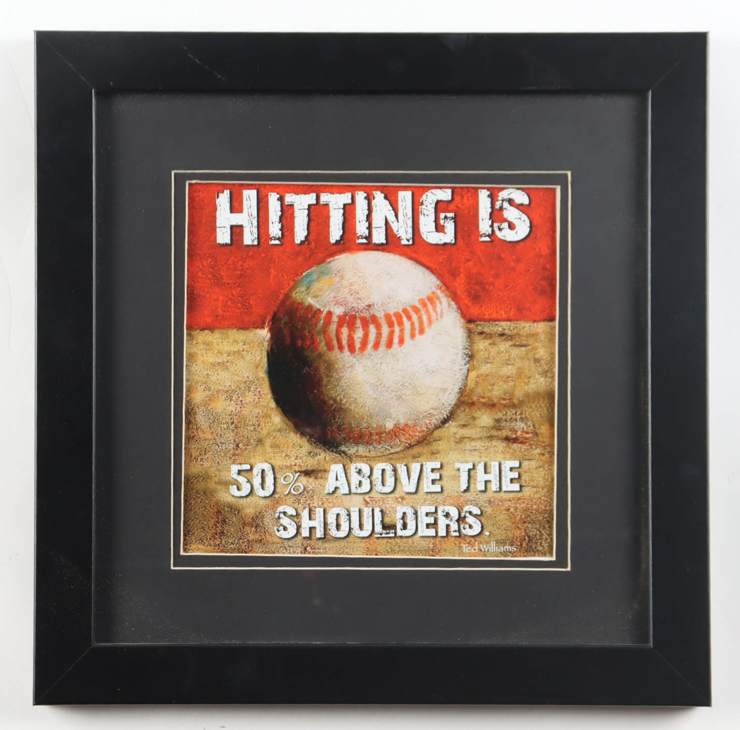 Ted Williams "Hitting Is 50% Above The Shoulders" Custom Framed Print Display at PristineAuction.com Ted Williams "Hitting Is 50% Above The Shoulders" Custom Framed Print Display at PristineAuction.com