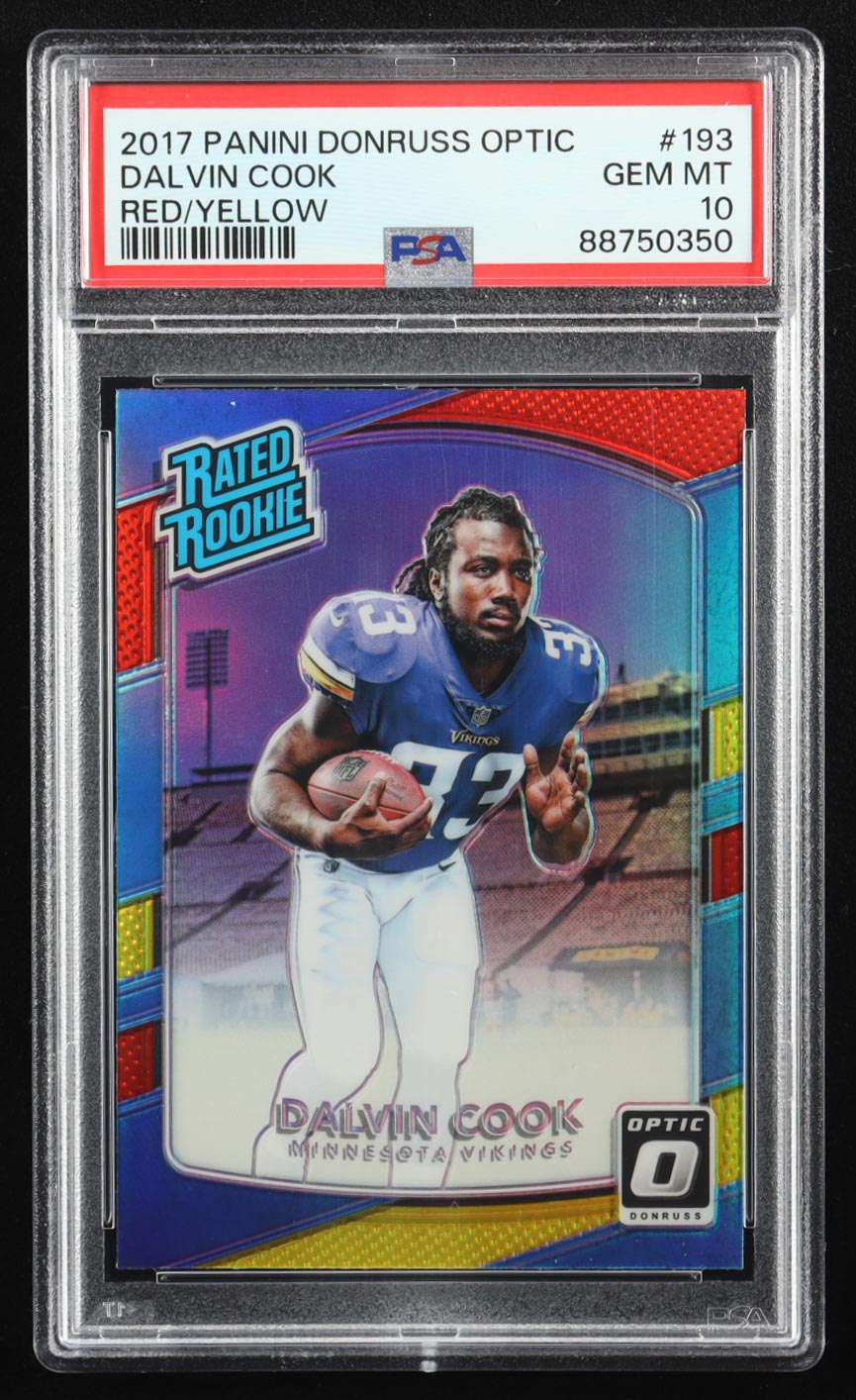 Dalvin Cook 2017 Donruss Optic Red and Yellow #193 RR RC (PSA 10) at PristineAuction.com Dalvin Cook 2017 Donruss Optic Red and Yellow #193 RR RC (PSA 10) at PristineAuction.com