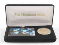 Barry Sanders LE Highland Mint 24K Gold Plated Mint Coin with Sanders Sprint Prepaid Phone Card at PristineAuction.com