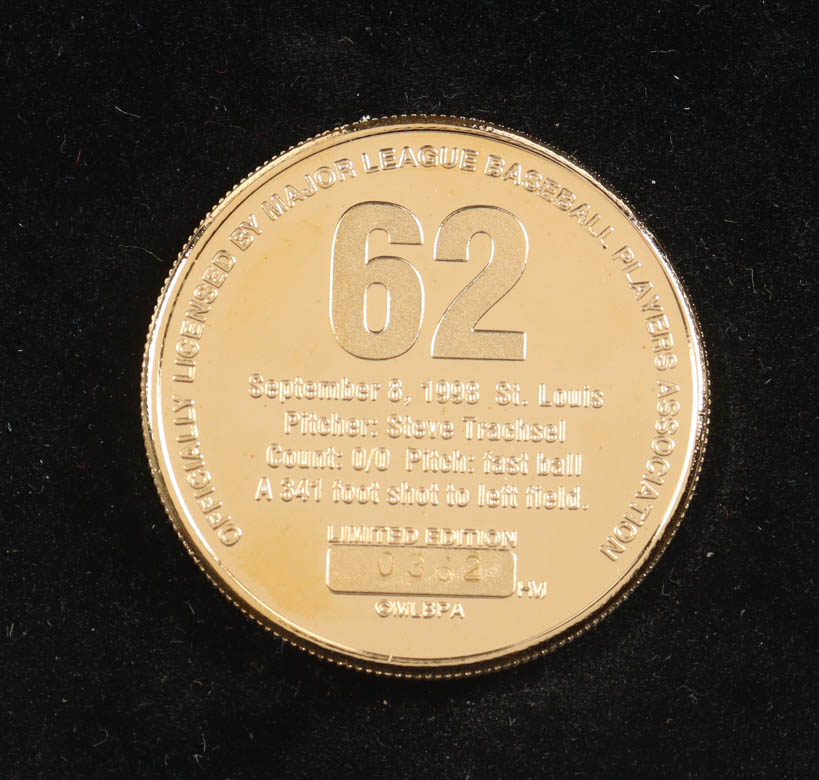 Mark McGwire Cardinals LE The Highland Mint Upper Deck Motion Card Card & 24kt Gold Overlay Medallion Set at PristineAuction.com Mark McGwire Cardinals LE The Highland Mint Upper Deck Motion Card Card & 24kt Gold Overlay Medallion Set at PristineAuction.com