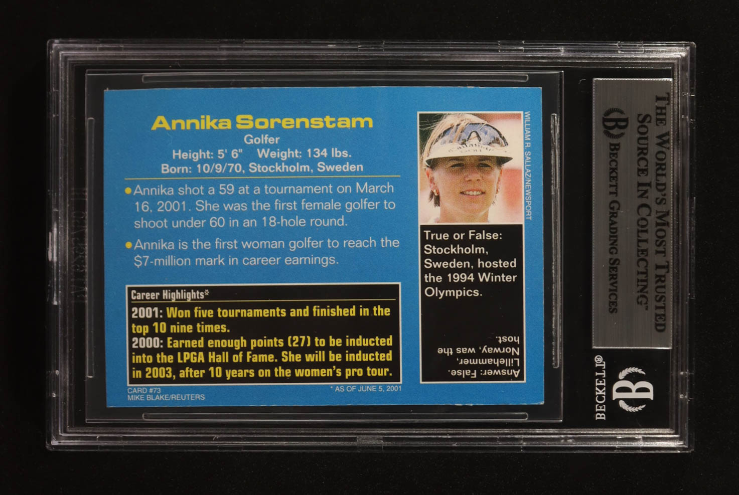 Annika Sorenstam Signed 2003 SI For Kids #319 (BGS | Autograph Graded BGS 10) at PristineAuction.com Annika Sorenstam Signed 2003 SI For Kids #319 (BGS | Autograph Graded BGS 10) at PristineAuction.com