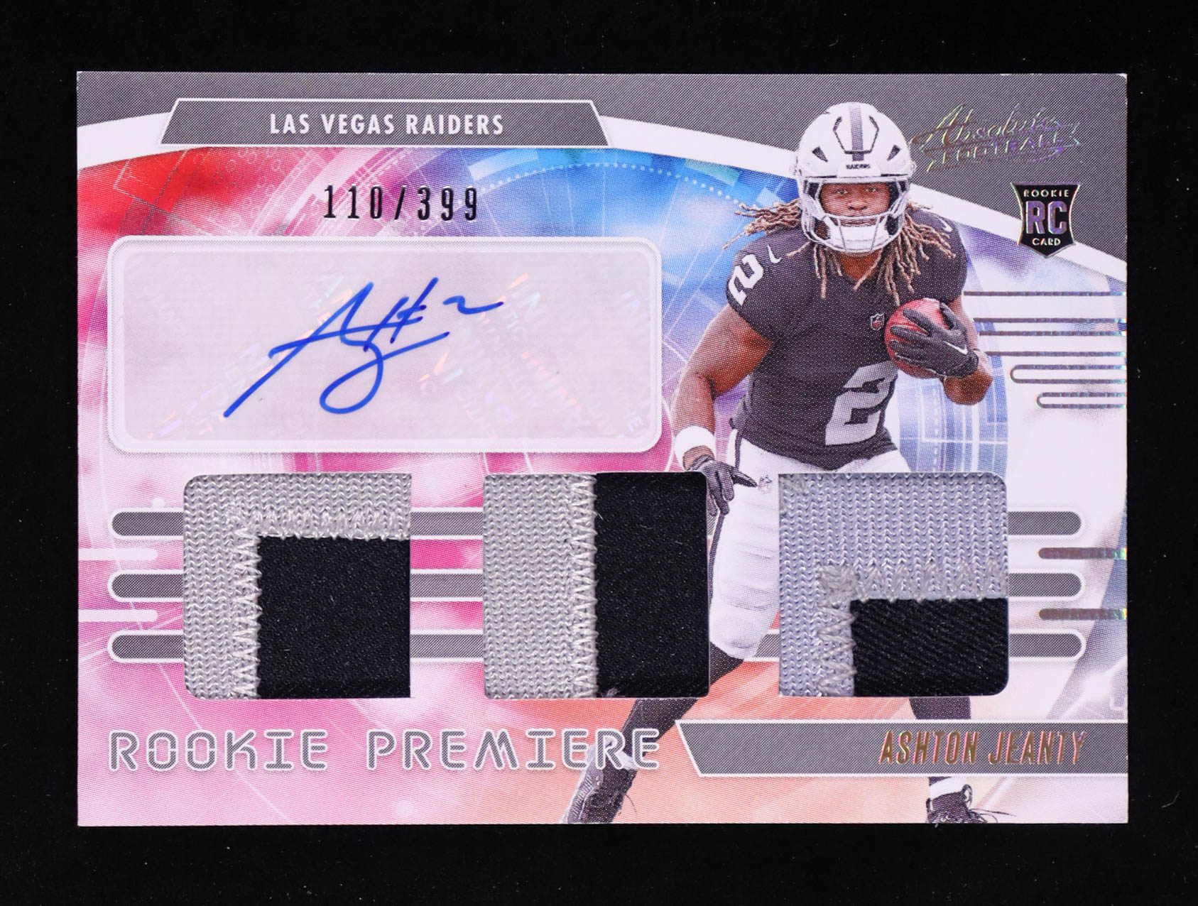 Ashton Jeanty 2025 Absolute Rookie Premiere Materials Autographs #4 RC #110/399 at PristineAuction.com Ashton Jeanty 2025 Absolute Rookie Premiere Materials Autographs #4 RC #110/399 at PristineAuction.com