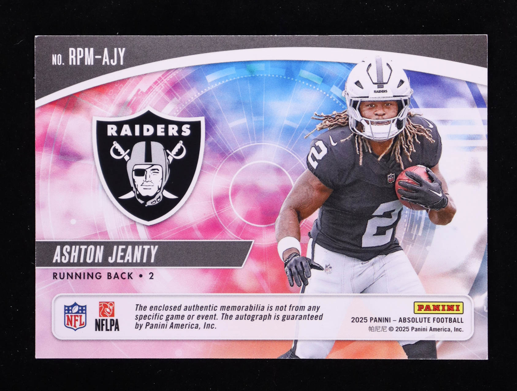 Ashton Jeanty 2025 Absolute Rookie Premiere Materials Autographs #4 RC #110/399 at PristineAuction.com Ashton Jeanty 2025 Absolute Rookie Premiere Materials Autographs #4 RC #110/399 at PristineAuction.com