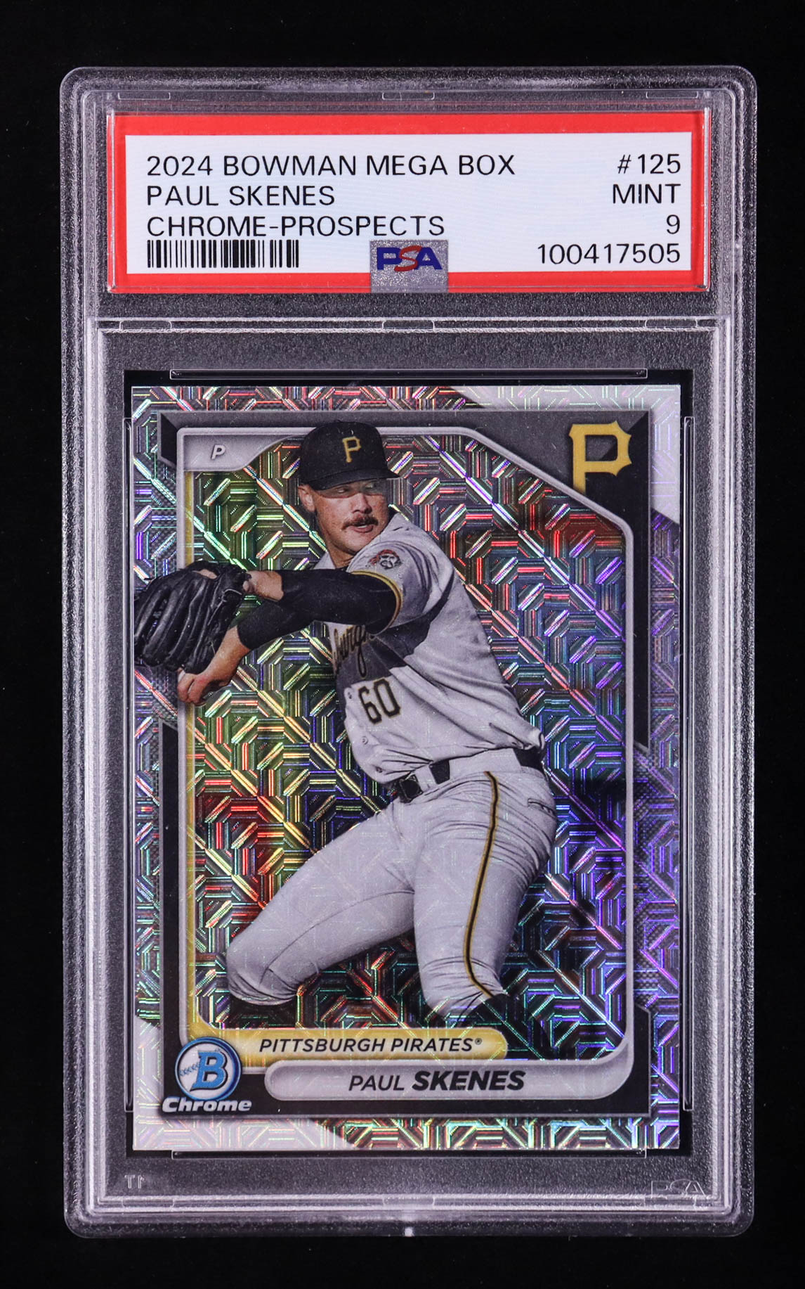 Paul Skenes 2024 Bowman Chrome Mega Box Prospects #BCP125 RC (PSA 9) at PristineAuction.com Paul Skenes 2024 Bowman Chrome Mega Box Prospects #BCP125 RC (PSA 9) at PristineAuction.com